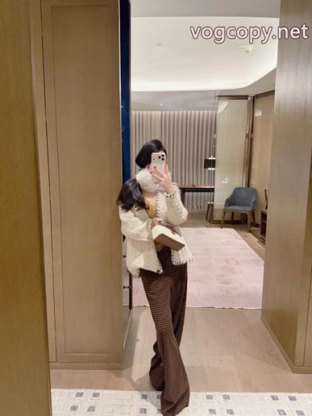 CHCH小香手縫い糸ダブルCアルファベット重鎖かがり襟開きニットカーディガンコート 2