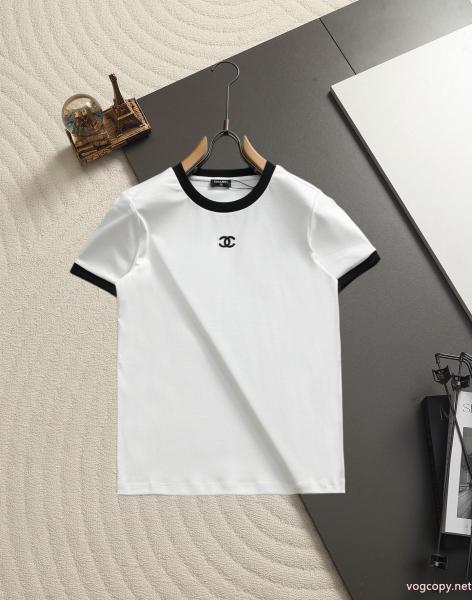 CHCH定番レディース胸元ロゴ刺繍半袖Tシャツ 0 