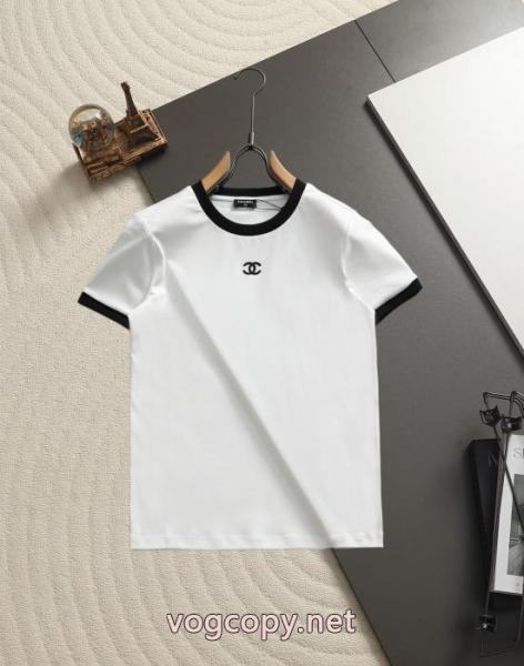 CHCH定番レディース胸元ロゴ刺繍半袖Tシャツ 5 